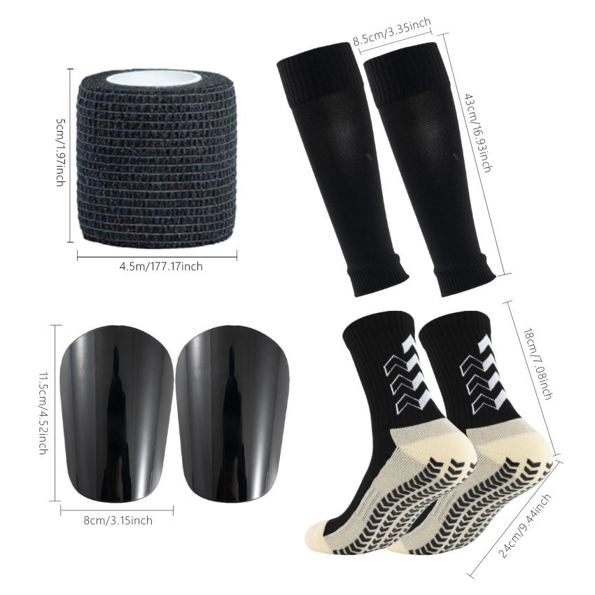 Verdickte Kniestrümpfe für Erwachsene, Schienbeinschoner-Set, gepunktete Anti-Rutsch-Socken-Kombination für Männer und Frauen_voghion.com