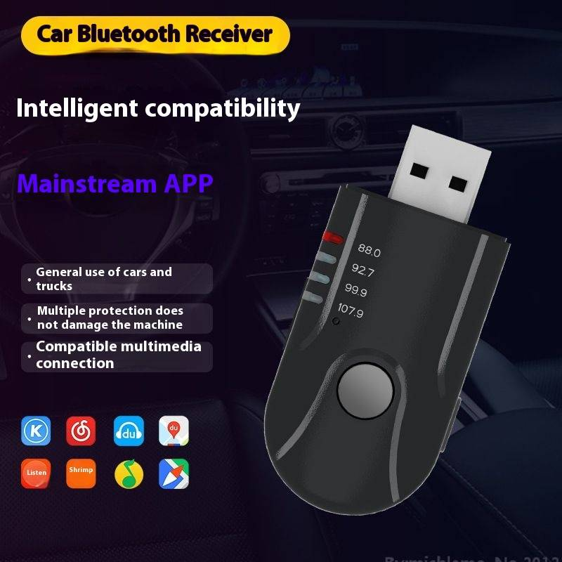 Car mounted Bluetooth multimedia button, wireless controller, Bluetooth receiver, MP3 player for making and receiving calls_voghion.com