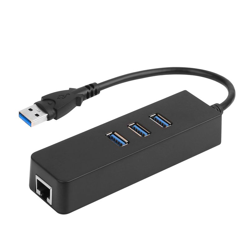 3 Ports USB 3.0 Hub Gigabit Ethernet Adapter 10/100/1000 Mbps Converter LAN RJ45 Wired USB Network Adapter_voghion.com