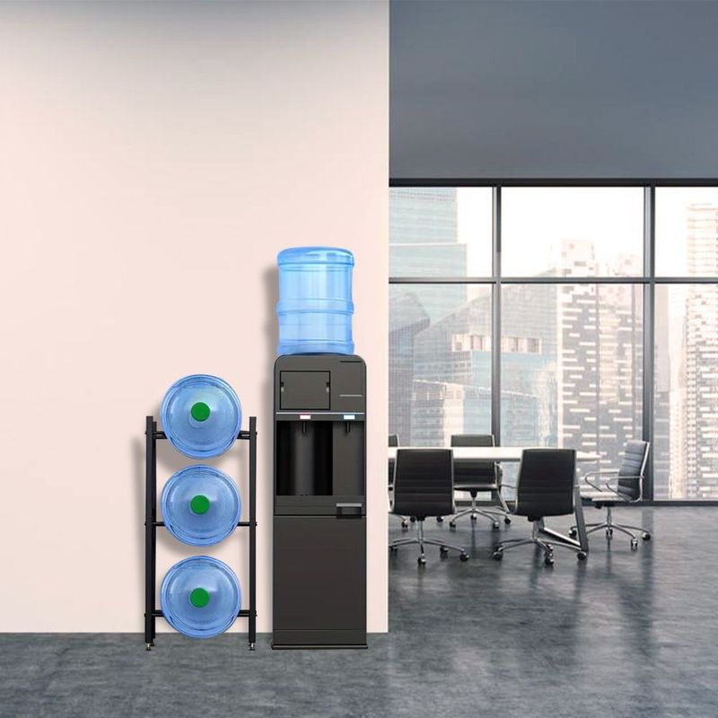 3 Tier Water Jug Rack Detachable 5 Gallon Water Bottle Storage Stand Heavy Duty Organizer Shelf For Home Office Kitchen Garage Space Saving Metal Wa_voghion.com