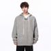 Herren Oversize Kapuzenpullover – Streetwear Pullover mit minimalistischem Print, leichtes Strickoberteil zum Layering (Creme/Grau/Schwarz/Rosenrot)_voghion.com