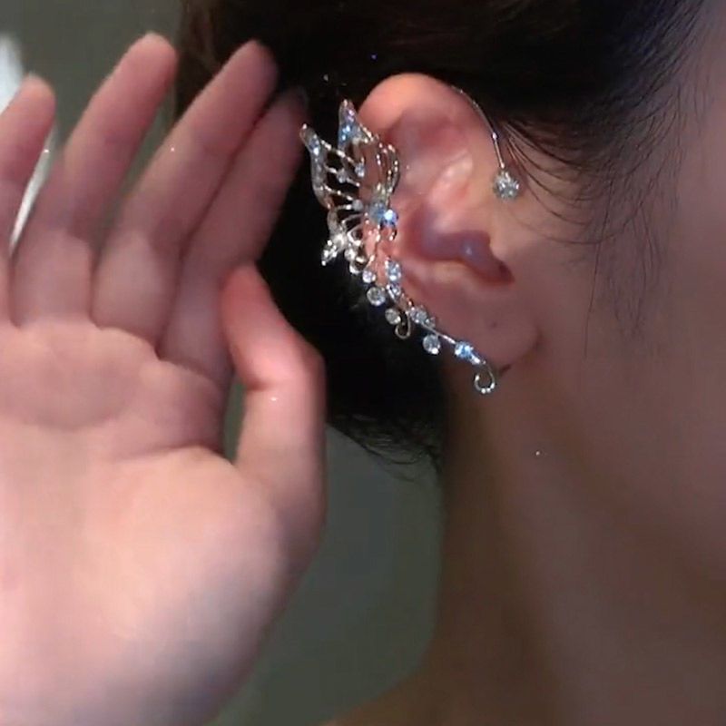 Super Fairy Butterfly Elf Cuffs Light Luxury Niche Design High-end Ear Clips Forest Style Personality Sweet Cool Hot_voghion.com