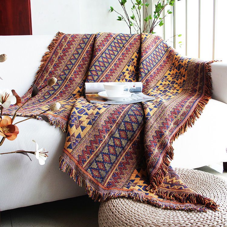 Bohemian Cover Bedspread Thread Living Room Carpet American Style Single Double Sofa Cushion Towel Blanket_voghion.com