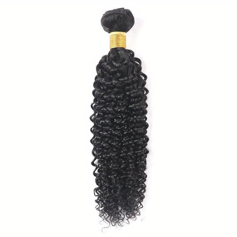 Fasci di capelli umani da 1 pezzo Fasci di capelli umani ricci lunghi neri a onde profonde Eleganti naturali alla ricerca per l'uso quotidiano_voghion.com