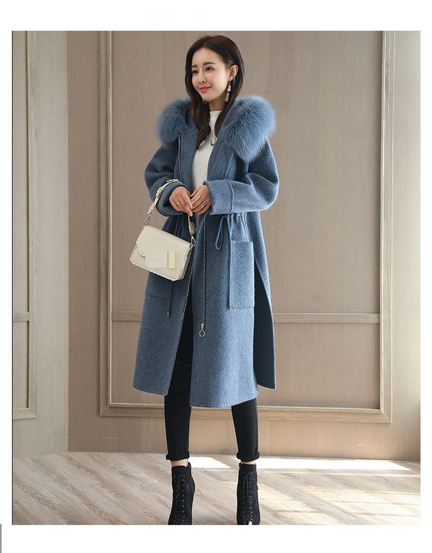 Women's Clothing new products women's woolen coat thick version independent station wholesale hot sale women's fur collar coat thick woolen material_voghion.com