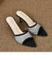Women's Pointed Toe Stiletto Heel Sandals - Crystal Rhinestone Open-Toe Comfortable Summer Dressy Shoes_voghion.com