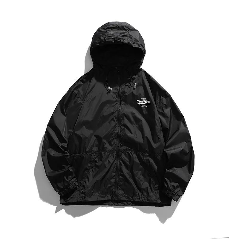 Simple Loose Couple Hooded Sunscreen Jacket, Versatile Basic Summer Thin Top, Men's And Women's Trendy_voghion.com