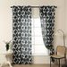 Black Background Gourd Flower Printed Curtains High Grade Messy Semi Light Blocking Printed Curtains Suitable For Living Room Balcony Curtains_voghion.com