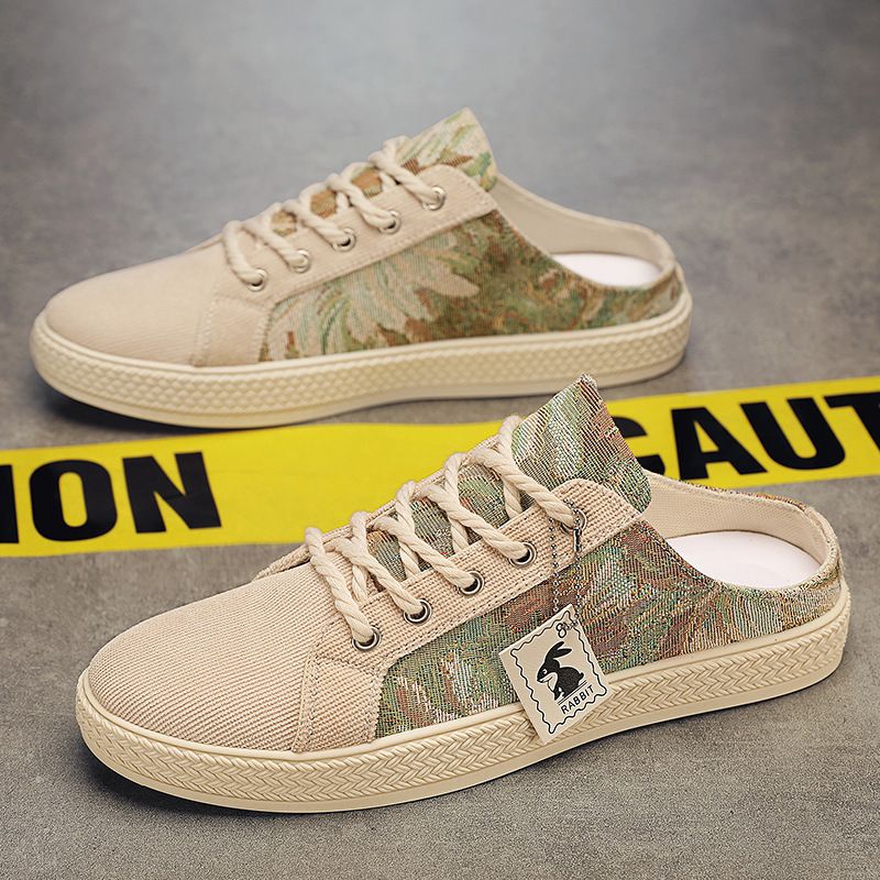 Sommer Canvas Herren Atmungsaktive Baotou Halbschuhe Lazy One Step Casual Board Schuhe Große Größe Xiyin_voghion.com