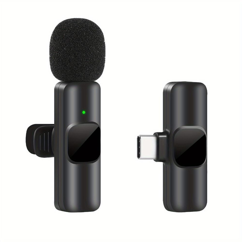 Microphone cravate sans fil pour enregistrement audio et vidéo pour iPhone/Android/Samsung_voghion.com