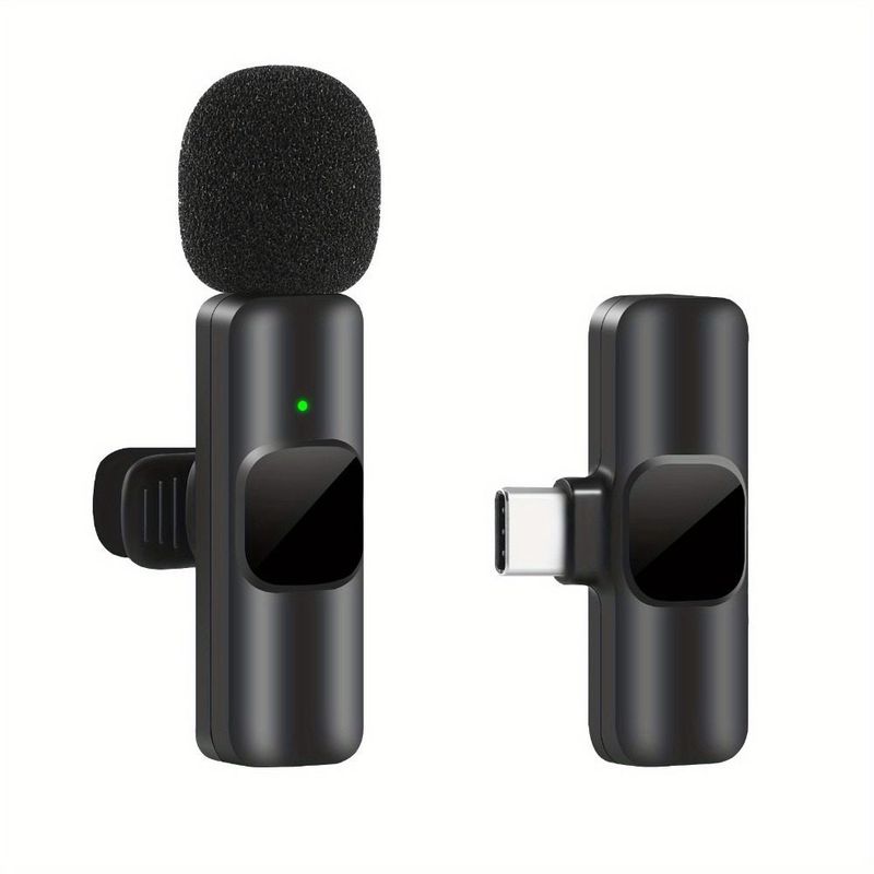Drahtloses Lavalier-Mikrofon für Audio-Video-Aufnahmen für iPhone/Android/Samsung_voghion.com