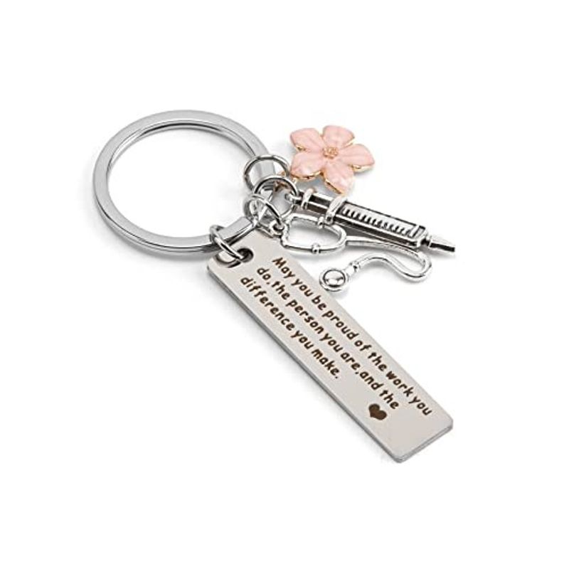 Nurses Day Medical Student Gift May You Be Proud Medical Logo Syringe Stainless Steel Keychain_voghion.com