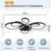 Glitzerlife Deckenlampe LED Deckenleuchte Schwarz - 66cm Dimmbar Wohnzimmerlampe 65W Moderne Schlafzimmerlampe Mit Fernbedienung Für Esszimmer Büro Arbeitzimmer_voghion.com