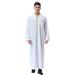 Herrenbekleidung Bedruckter muslimischer Kaftan mit Rundhalsausschnitt und Reißverschluss für Herren_voghion.com