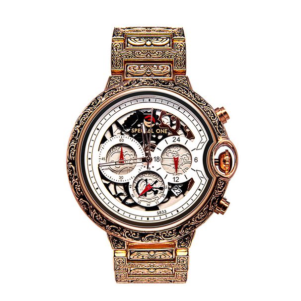 New Popular Men's Quartz Watch Sculpture Retro Multi Functional Timing Calendar Men's Watch Waterproof Watch_voghion.com