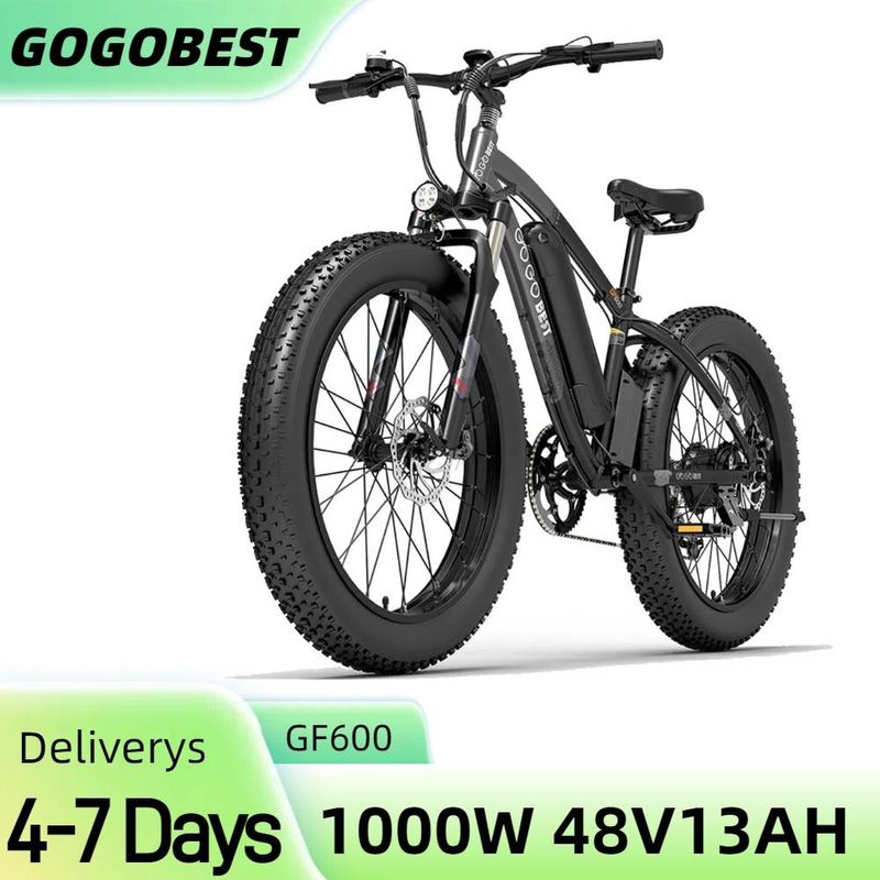 GOGOBEST GF600 Elektrofahrrad 26" Fat Tire Mountainbike 1000W 48V 13AH Dirt Ebike für Erwachsene Shimano 7-Gang_voghion.com