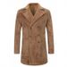 Men's Winter Wool Coat – Thick Fleece Lined Overcoat, Double Breasted Pea Coat, Slim Fit Casual Jacket For Fall & Winter (Camel, S-XXL)_voghion.com