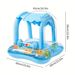 1pc Thickened Inflatable Sunshade Bell Seat Ring Blue Pink PVC Material Swimming Seat Ring Floating Ring Armpit Ring Beach Toy_voghion.com
