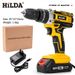 Hilda 21V Cordless Drill Driver With Lithium Battery, 1350 RPM, 25Nm Torque, 6 Variable Models (1/2 Batteries & Accessories Included)_voghion.com