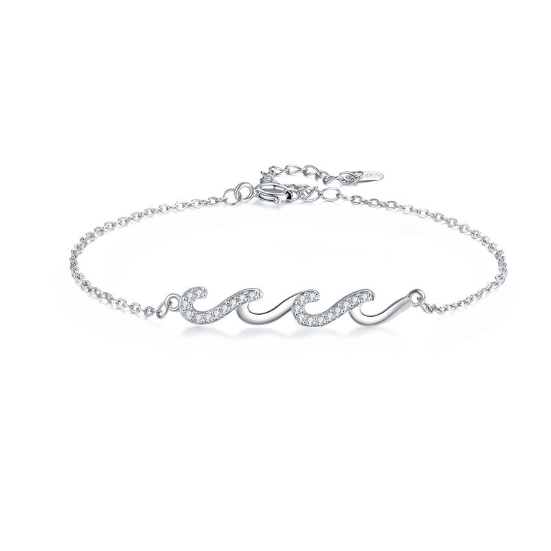 Met diamanten bezette Wave-armband voor damesmode, veelzijdige temperamentarmband, hoogwaardige, lichte luxe sieraden_voghion.com