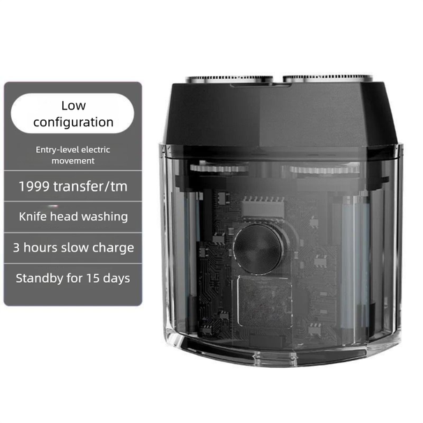 Engine Mecha Shaver Trendy Dual Head Electric Men's Razor Transparent High Power Portable_voghion.com