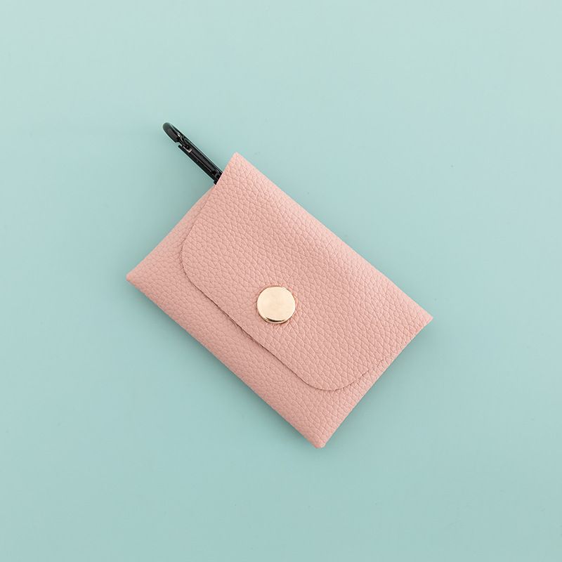 Piccola borsa in pelle PU con tinta unita e portadocumenti multicolore opzionale_voghion.com