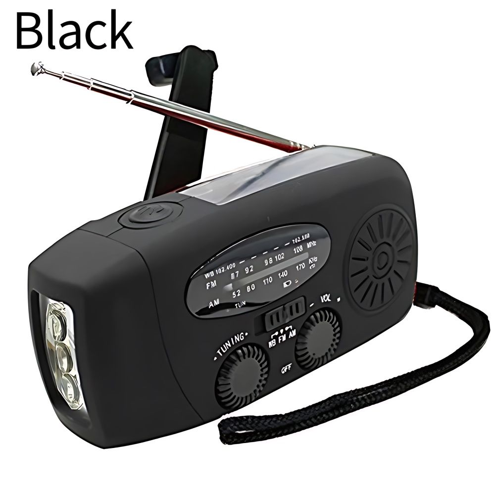 Radio AM/FM portatile a manovella solare per la sopravvivenza, radio alimentata a batteria ricaricabile, caricabatterie USB, torcia elettrica, lettura_voghion.com