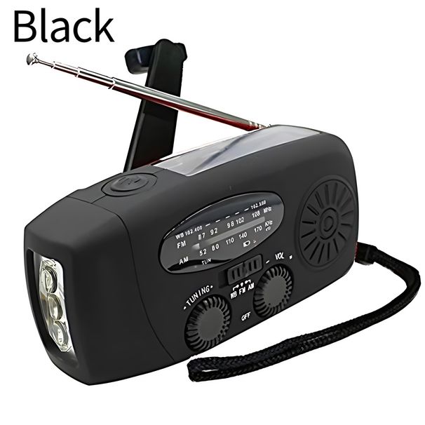 Radio AM/FM portatile a manovella solare per la sopravvivenza, radio alimentata a batteria ricaricabile, caricabatterie USB, torcia elettrica, lettura_voghion.com