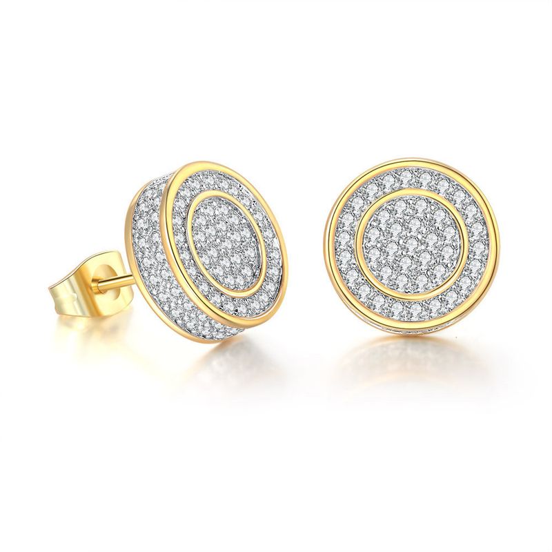 Popular stud earrings are unisex, high-end, full of diamonds, round and non-fading earrings._voghion.com