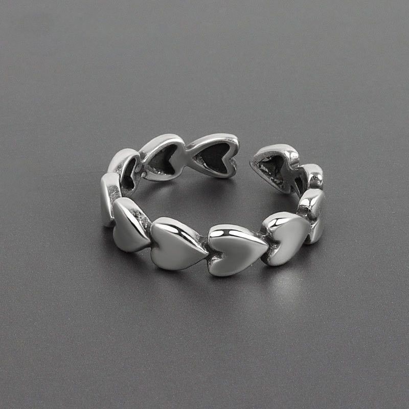 Bague en argent en forme de cœur à vendre à chaud_voghion.com