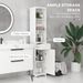 HOMCOM 67 Inch Bathroom Storage Cabinet Free Standing Tall Linen Tower 3-Tier Shelves Drawer White_voghion.com