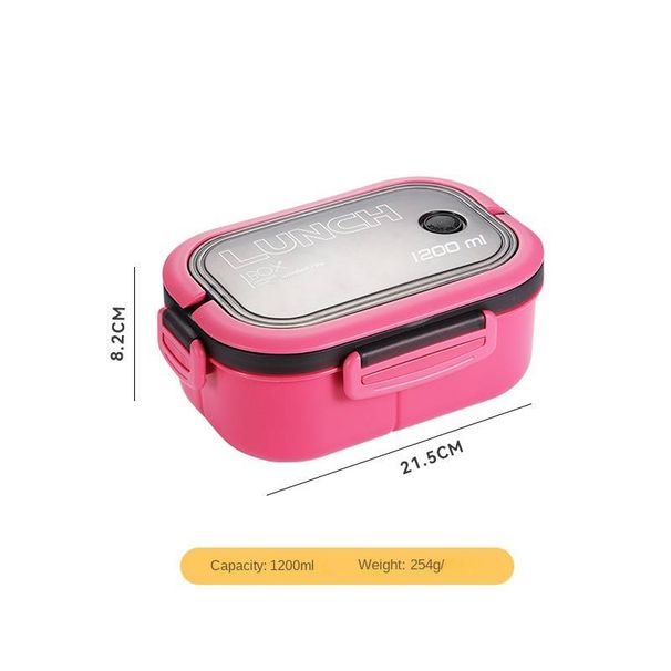 1200ML Double-layer Bento Box with Dividers for Students, Microwavable Lunch Box for Office Workers, Weight-loss Meal Prep Lunch Container_voghion.com