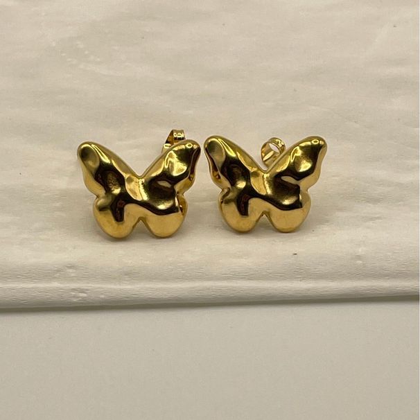Designer premium sense niche stainless steel plated butterfly earrings_voghion.com