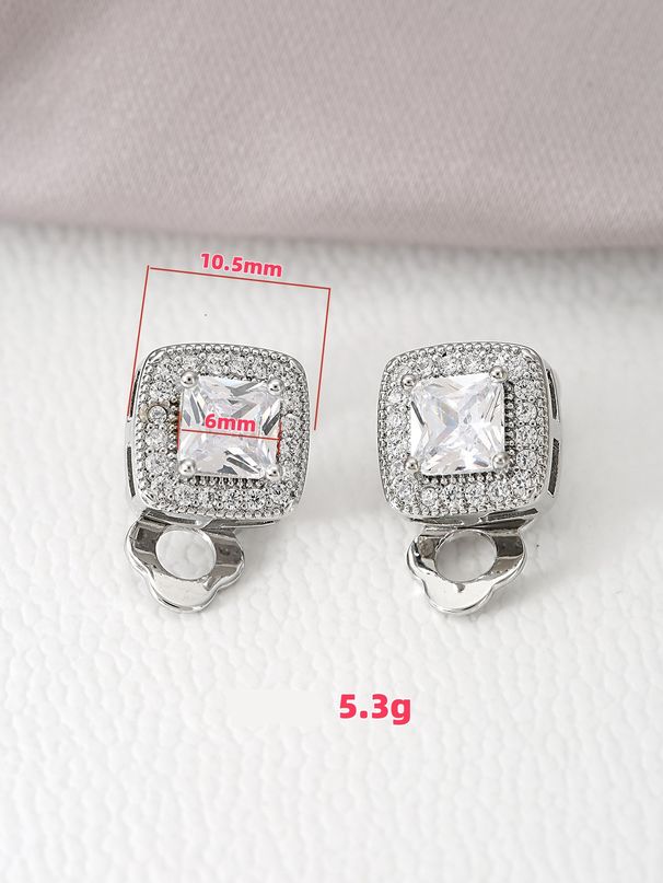 Earrings Fashionable And High End Moissanite Earrings, Niche And Versatile, Elegant Temperament Ear Clips, Light Luxury, No Piercing Ear Clips_voghion.com