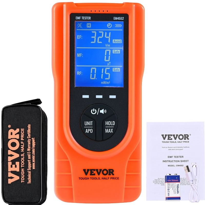 Rechargeable LCD Radiation Detector, Field - 3.5GHz, Meter, 3-in-1 Handheld 5Hz EMF Tester Digital For EF Electromagnetic EMF_voghion.com