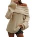 Women's Clothing autumn and winter temperament loose solid color pullover long sleeved sweater_voghion.com