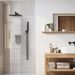 Rainfall Shower System With Storage Rack 10 Inch Shower Faucet Set Brushed Nickel With High Pressure With Square Shower Head Luxury Shower Set Wall Mount_voghion.com