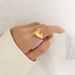 Marka French style rings simple geometric dent plain ring titanium steel gold index finger ring_voghion.com