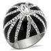TK1679 - High polished (no plating) Stainless Steel Ring with Top Grade Crystal in Clear_voghion.com