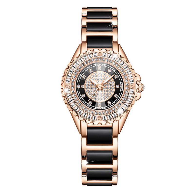  Watch for Women Ceramic Strap with Full Diamond Dial Quartz Ladies Fashion Watch Waterproof Stainless Steel Wristwatch_voghion.com