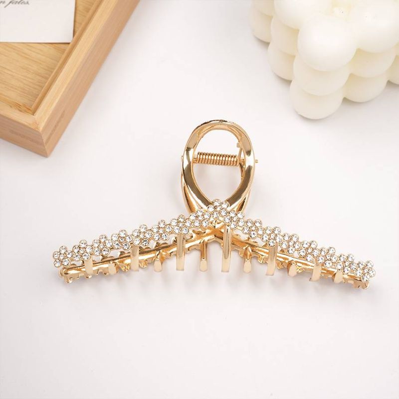 Pince à cheveux en forme de ruban à motif de fleur de prunier en strass artificiel, pince à cheveux à la mode_voghion.com