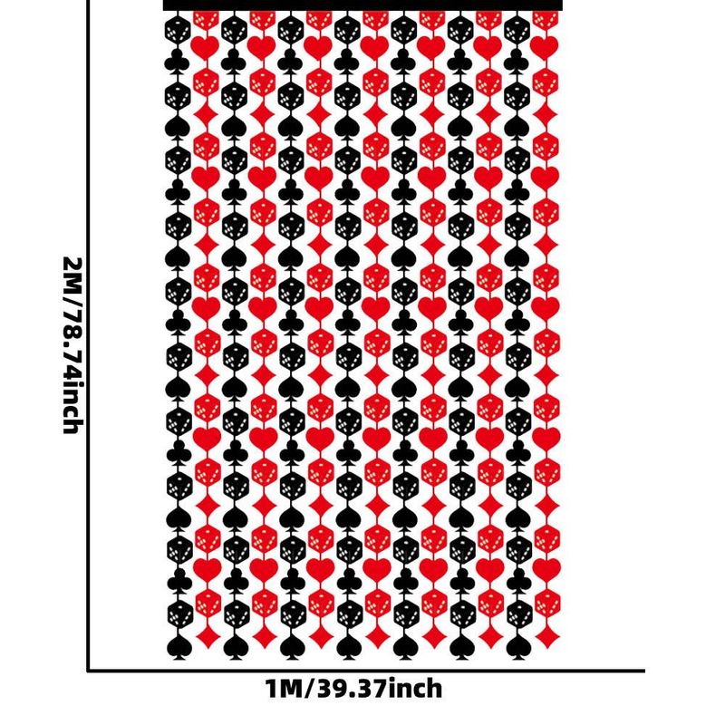 Poker Theme Party Decoration Rain Curtain Casino Night Atmosphere Layout Dice Spades Red Peach Rain Curtain_voghion.com