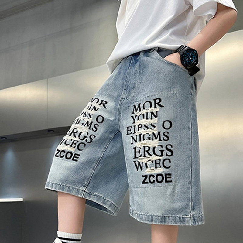 ​​Boys' Stretch Waist Denim Shorts - Soft Washed Cotton 5-Inch Jeans (120-180cm) | School-Approved Style | Pre-Shrunk & Fade-Resistant​​_voghion.com