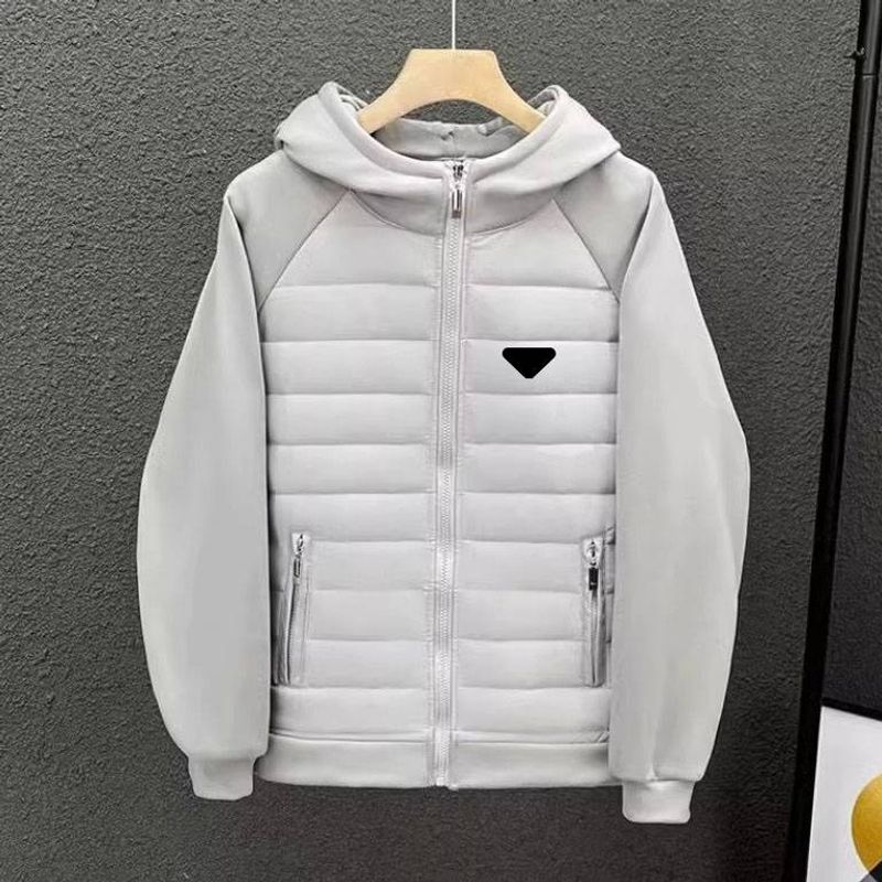 Leichte Steppjacke für Herren – Geometrisches Panel-Design mit Kontrastnähten, stylischer bedruckter Puffermantel_voghion.com
