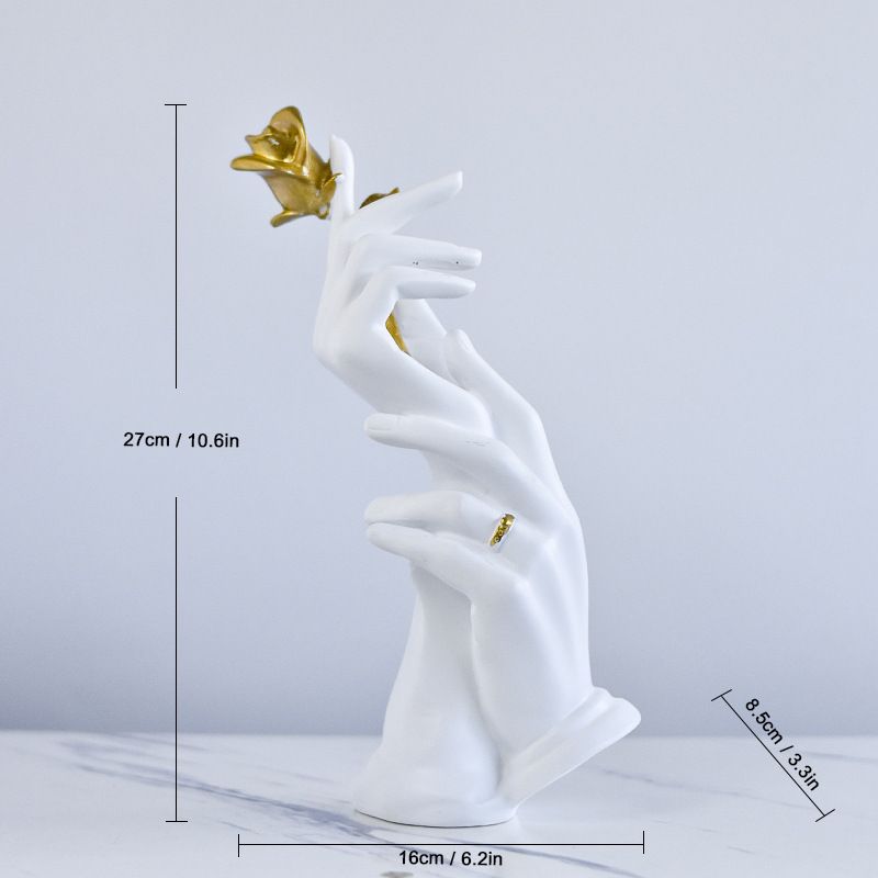 Nordic Light Luxury Handheld Rose Resin Craft TV Dining Room Wine Cabinet Decoration_voghion.com