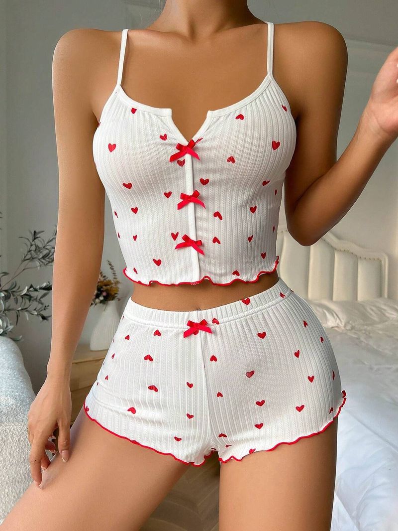 Women's Clothing Thin Home Clothes Love Suspenders Shorts Cross Beautiful Back Pit Stripes Open Draw Pajamas_voghion.com