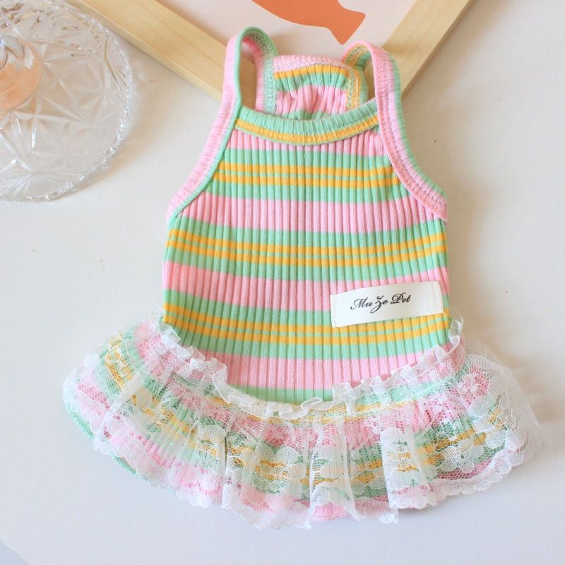 Ubranka dla kota Princess dla małego psa Bichon Teddy, sukienka koronkowa, ubrania dla zwierząt, wiosna, lato, cienki styl_voghion.com