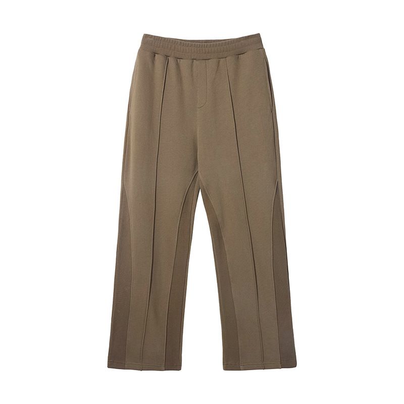 Streetwear Oversized Drawstring Joggers – Unisex Cotton Blend Cargo Pants With Patchwork & Flared Hem (Black/Charcoal/Brown/Beige/Light Coffee)_voghion.com