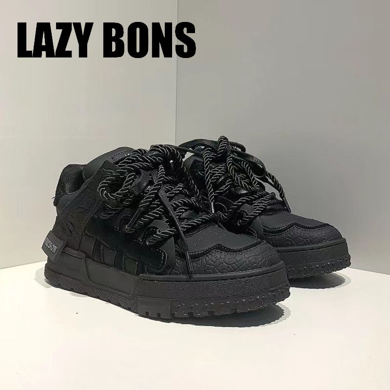 LAZY BONS Height Increasing Men's Trendy American Bread 2024 New Autumn Ins Board Dad Shoes 1_voghion.com