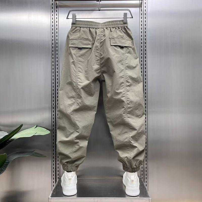 Boy Summer Heren Negen-punts Sport Trendy Jogger Ice-feel Ademend Casual Lange Broek_voghion.com